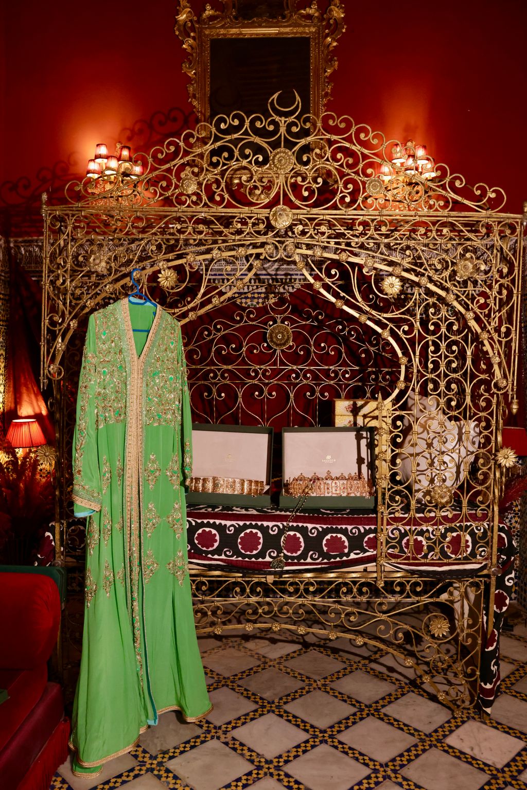 “My stunning green caftan waiting to be worn.” —Nina