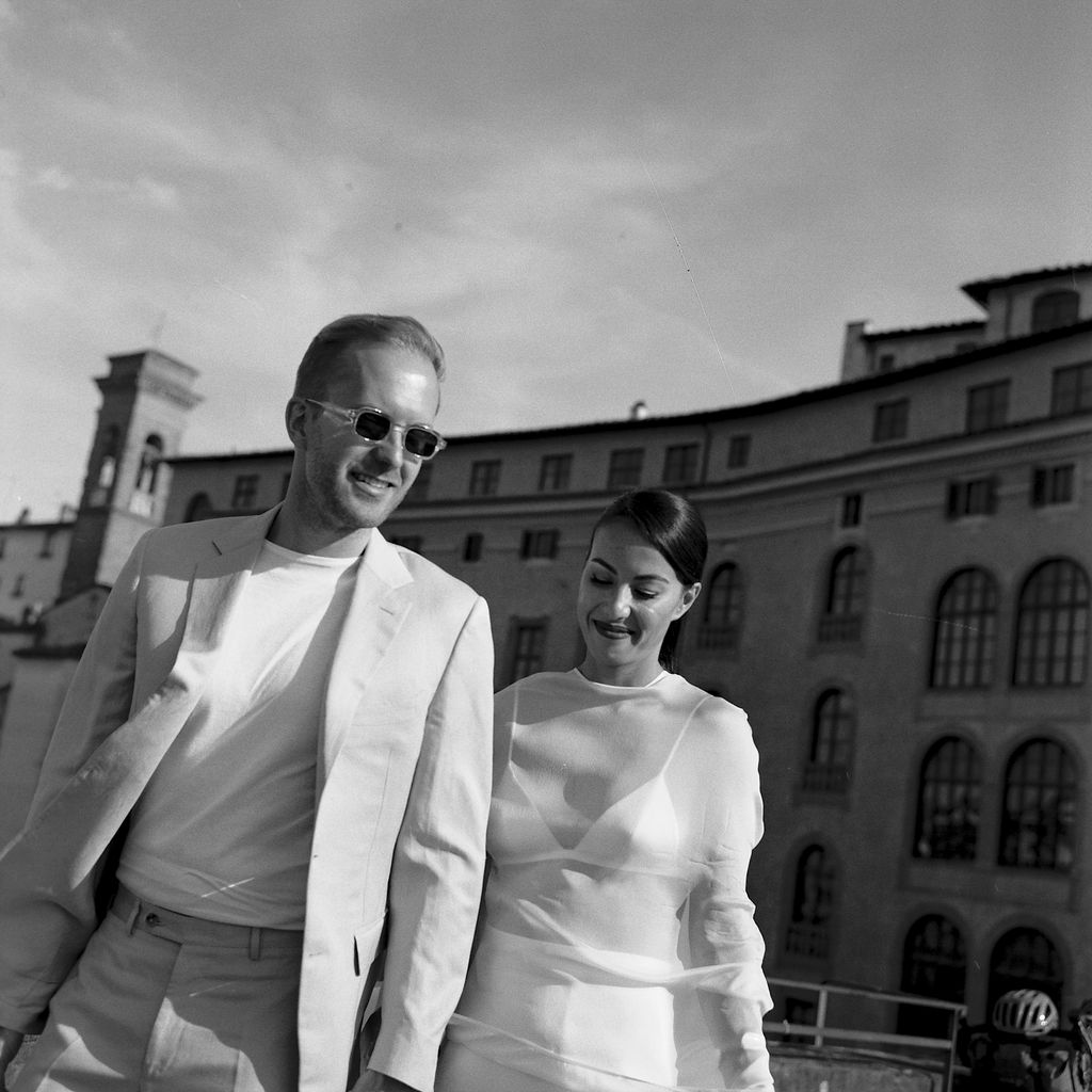 “For our welcome party I wore an ensemble from The New Arrivals by Ilkyaz Ozel with a bralette from Fleur du Mal. Rob...