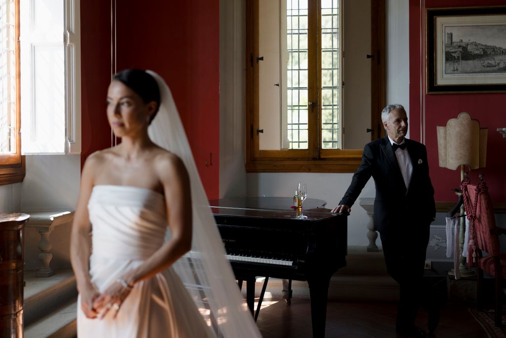“A few moments before the ceremony with my father  this is when the nerves truly kicked in.”