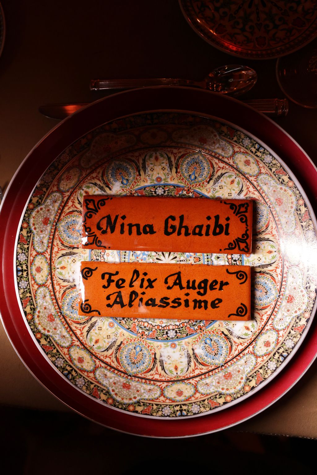 “Each guest had handpainted clay name plates brought directly from Safi Moroccos most famous city for ceramic...