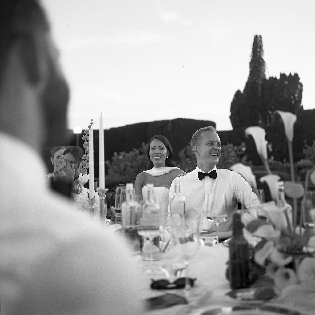 “Candid shots of Rob and me during dinner.”