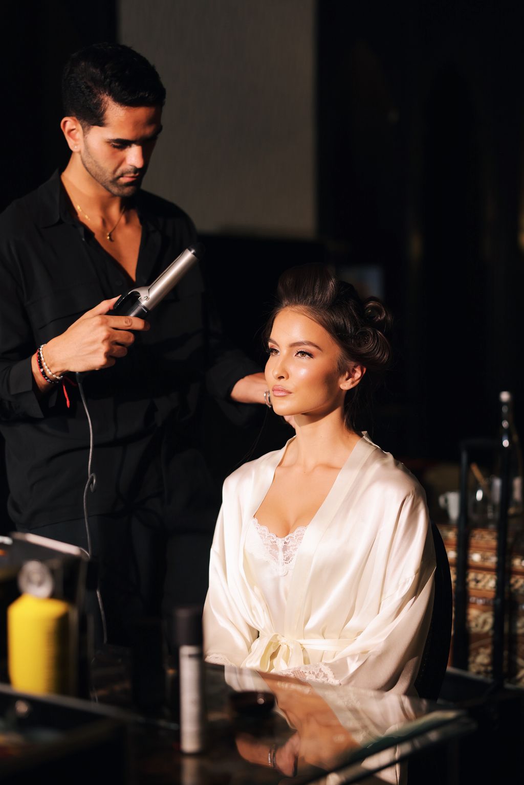 “Spent most of my time in hair and makeup day dreaming about the what to expect with the night to come.” —Nina