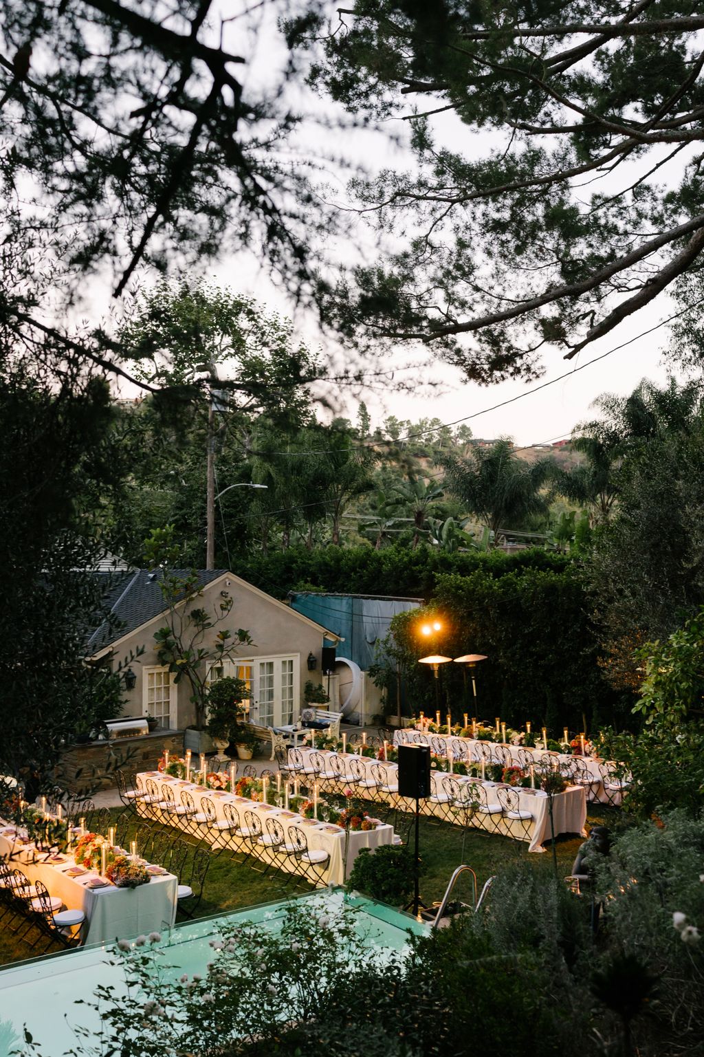 An aerial view of the table settings.
