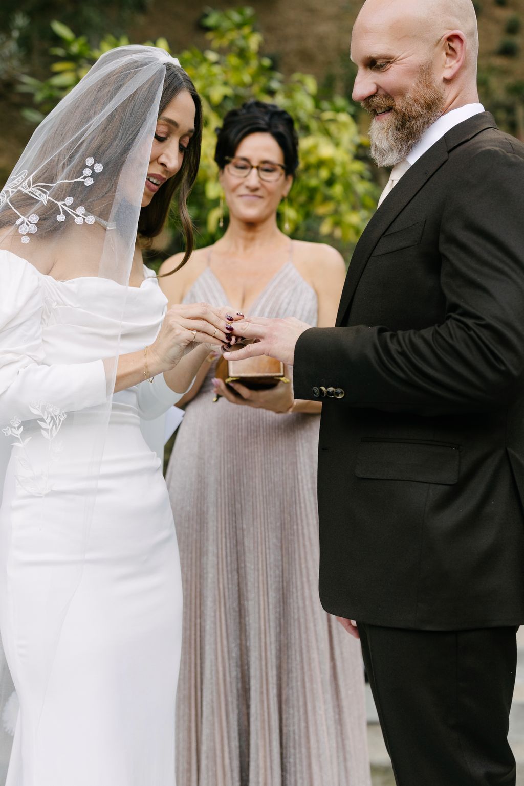 Exchanging the rings.