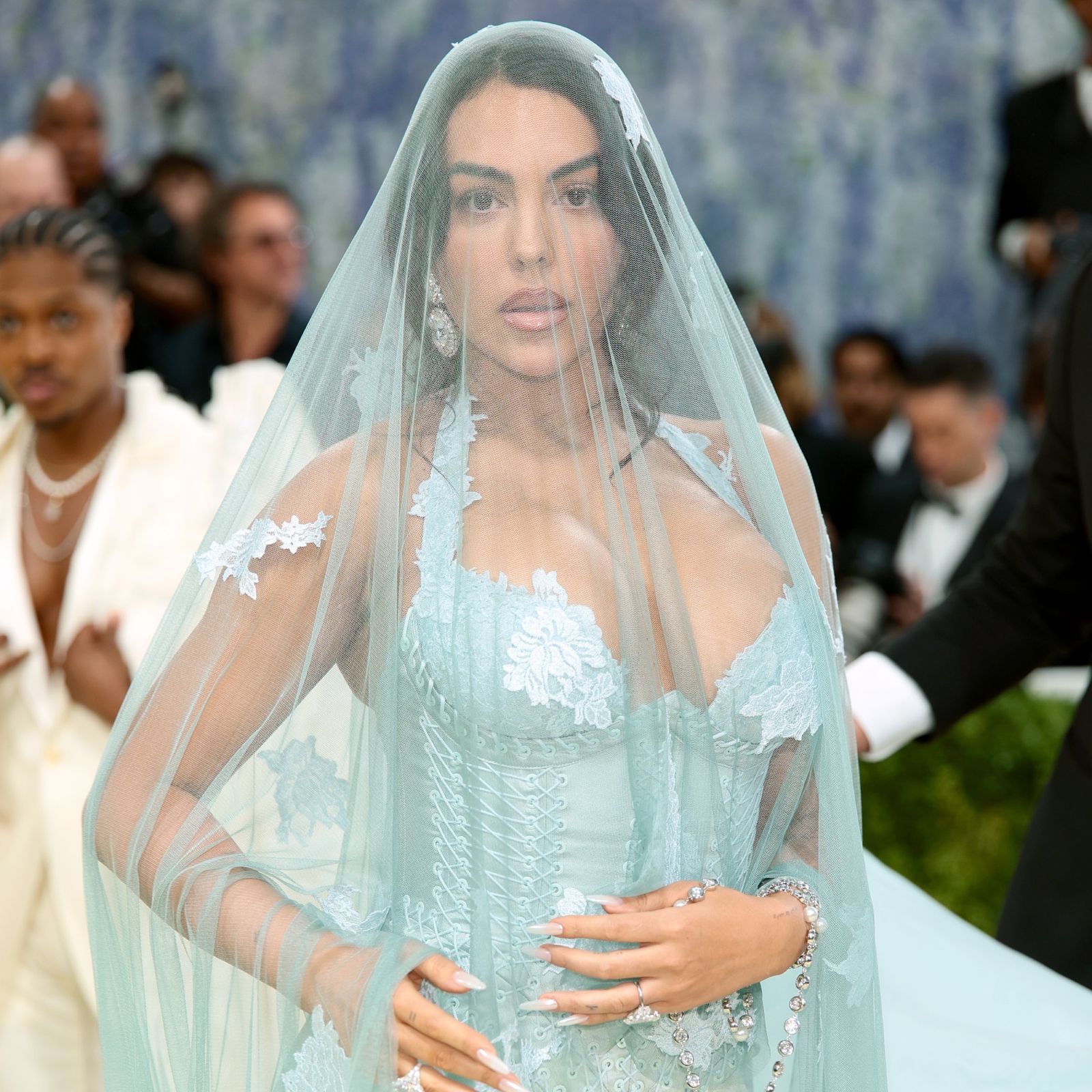 Georgina Rodríguez Stuns in an Aqua Green Dress with a Veil at the 2026 Met Gala