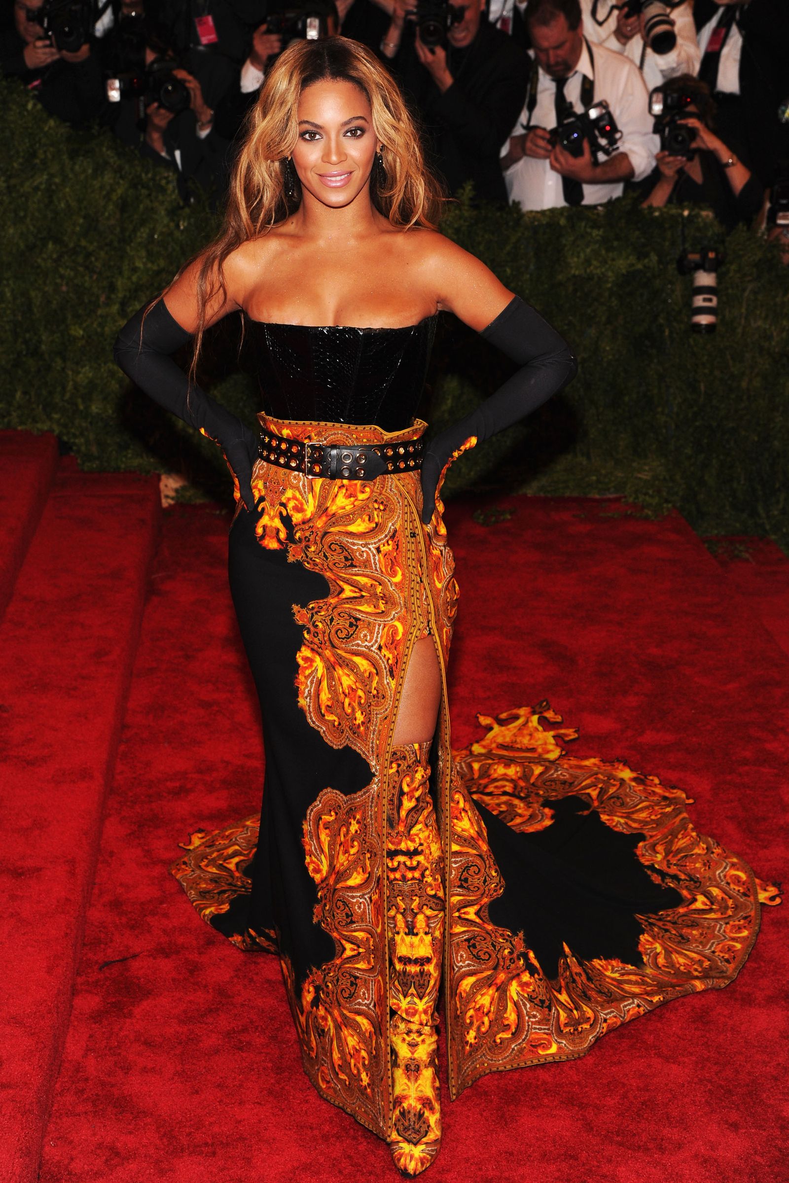 Image may contain Beyonc Delia Boccardo Fashion Premiere Red Carpet Clothing Dress Adult Person and Wedding