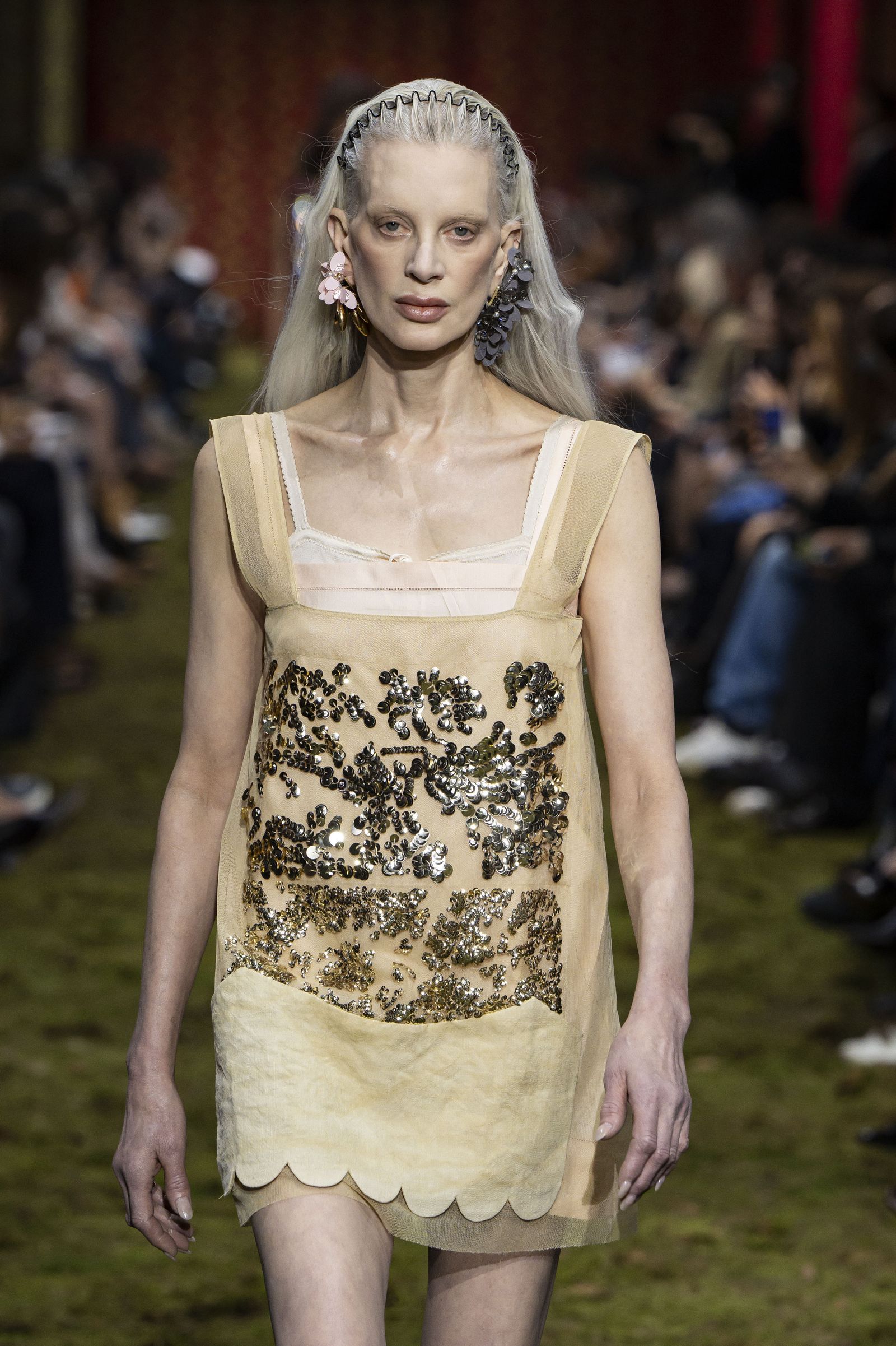 Kristen McMenamy walks the runway during the Miu Miu Ready to Wear FallWinter 20262027 fashion show