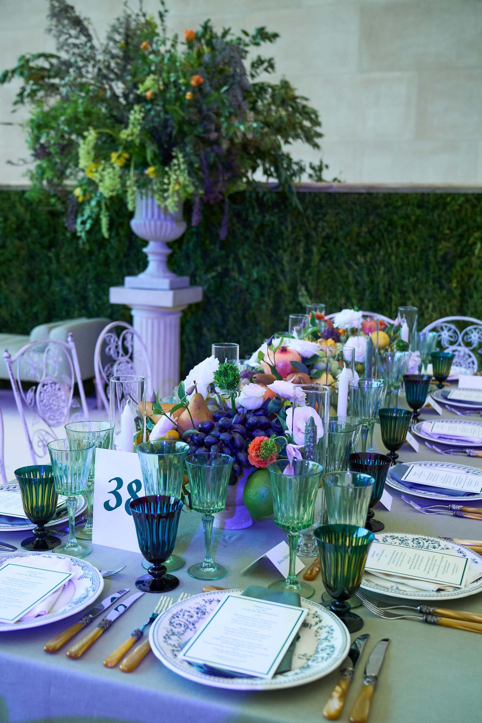 Image may contain Furniture Table Tabletop Brunch Food Cutlery Fork Dining Table Chair and Flower