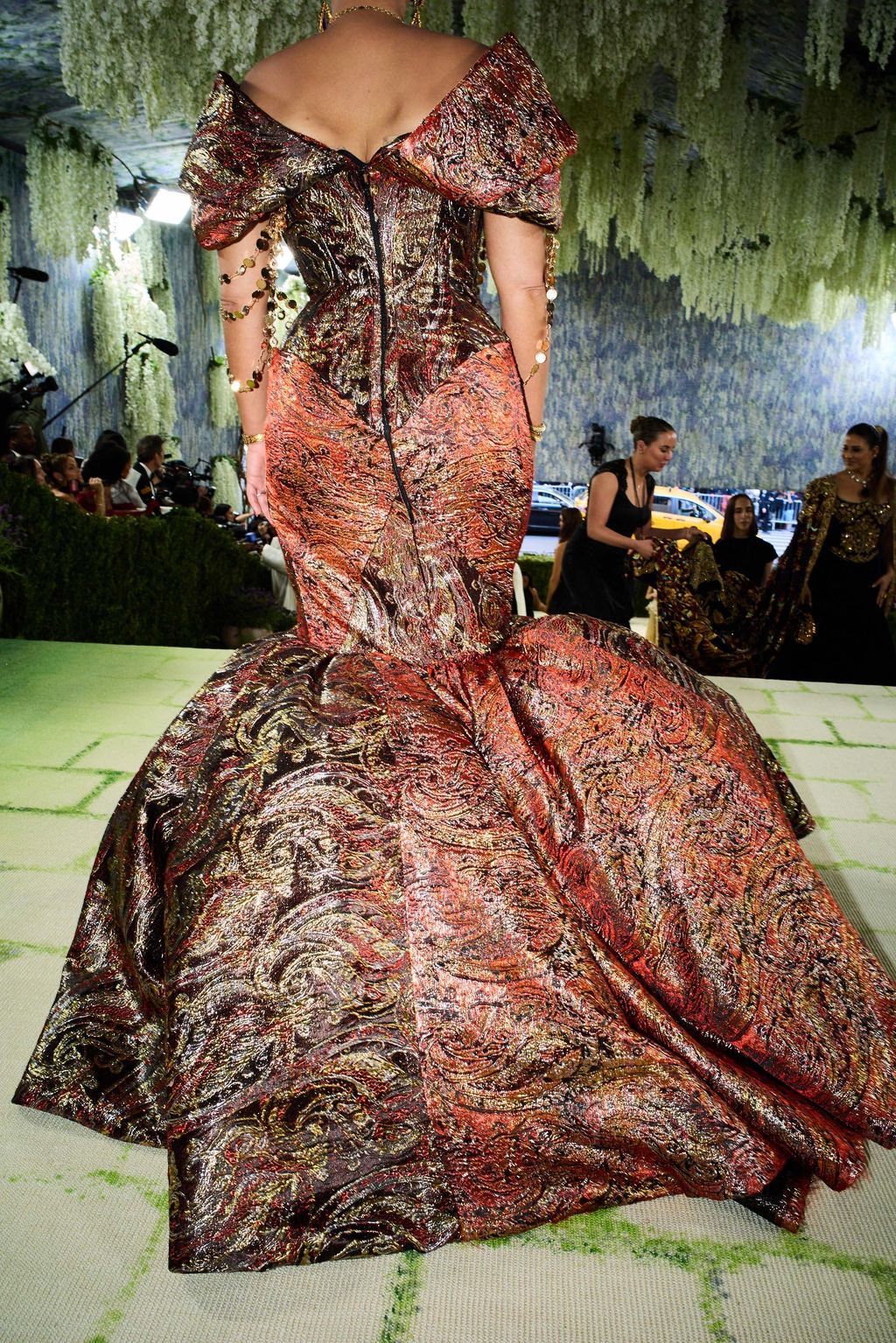 Image may contain Mouni Roy Clothing Dress Fashion Formal Wear Gown Wedding Wedding Gown Evening Dress and Adult