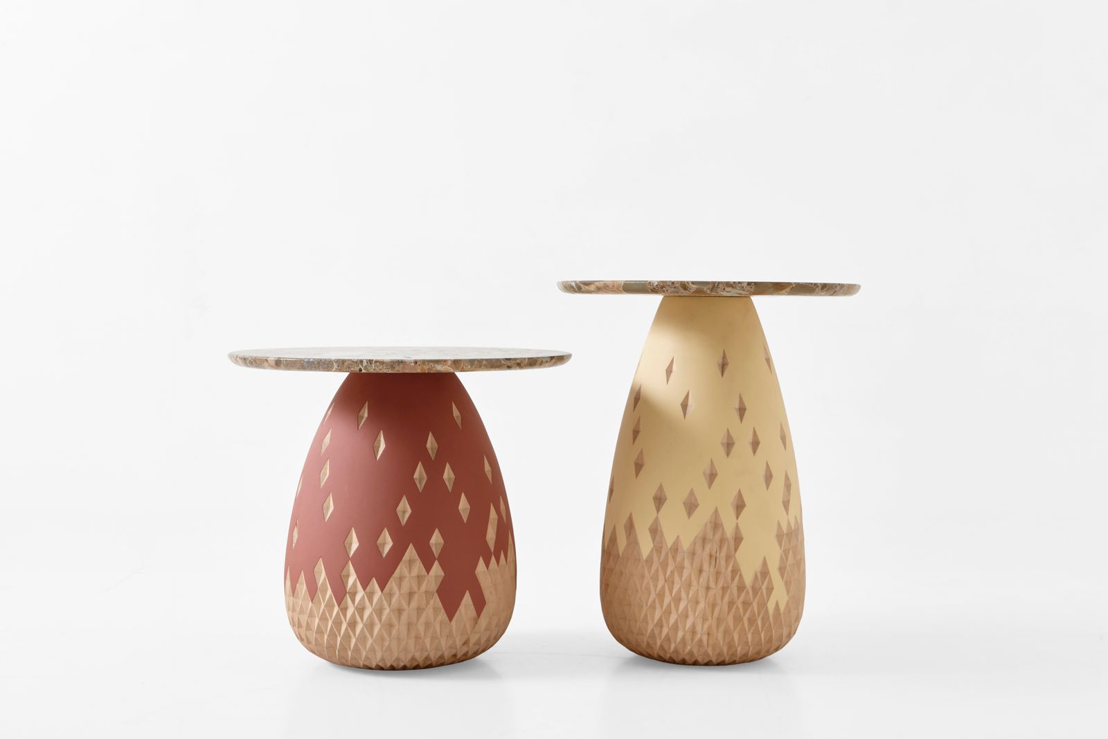 Palma tables are inspired by the art of handcarving
