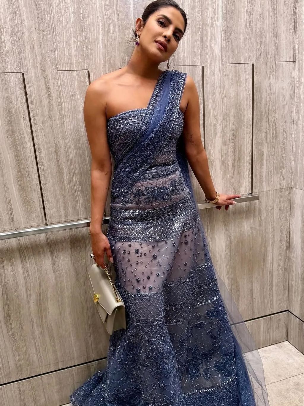 For the 2025 Pratham Charity Gala in New York Priyanka Chopra Jonas wore a sariinspired silhouette by Elie Saab styled...