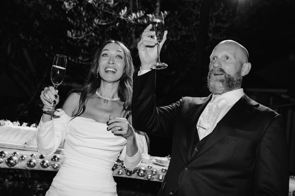 A toast to the bride and groom.