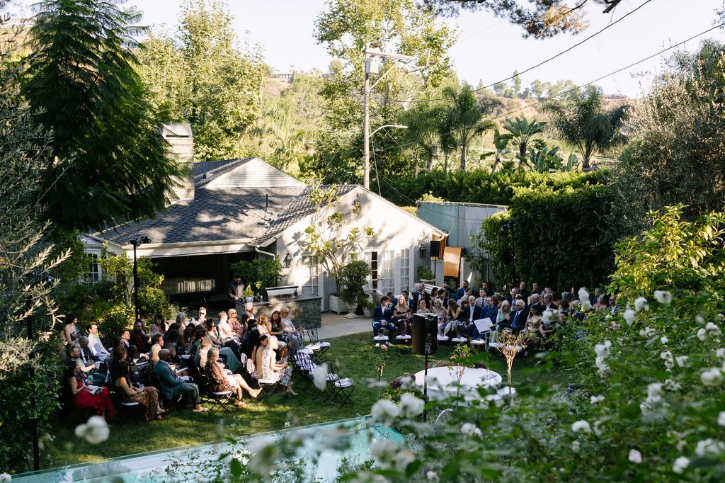 The ceremony was held outside in my dads backyard in LA.