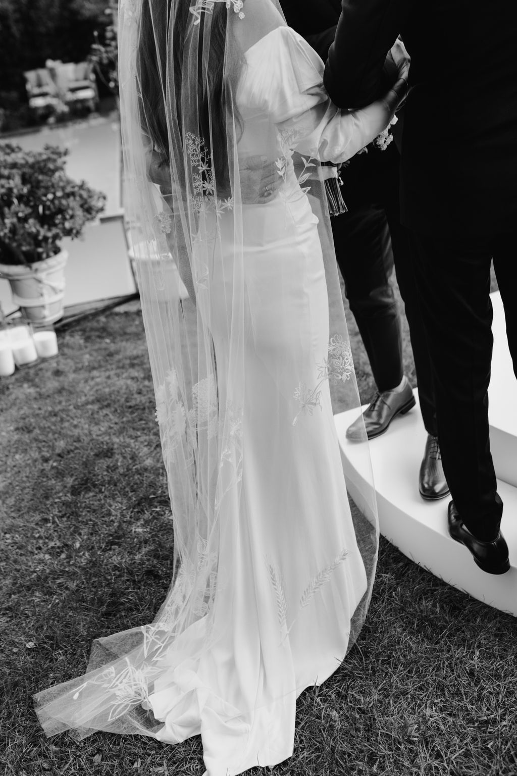Wildflowers were stitched into my veil.
